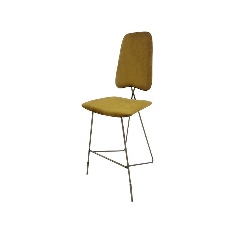 F-BS108-CG Ziggy barstool in champagne gold velvet with gold plated frame