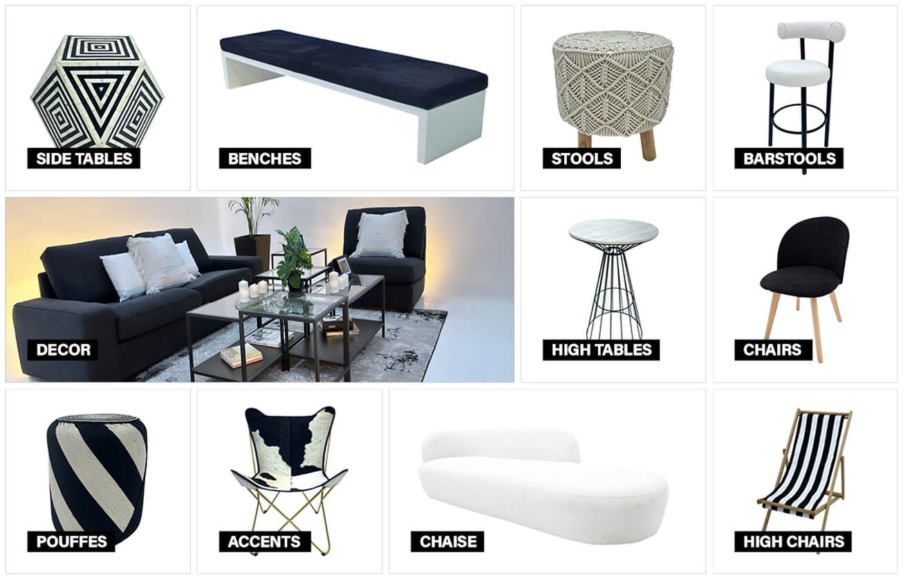Black and White Furniture for Rental in UAE and Saudi