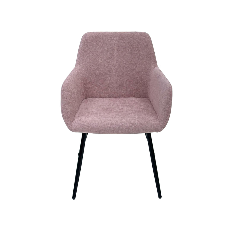 F-AR103-BP Lucas armchair in blush pink fabric with black legs