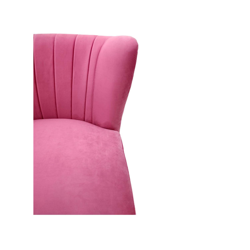 F-AC103-PI Ella accent chair in mid pink velvet with gold legs