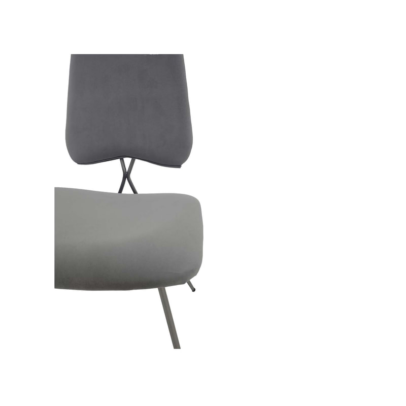 F-AC108-SI Ziggy accent chair in silver grey velvet with silver frame