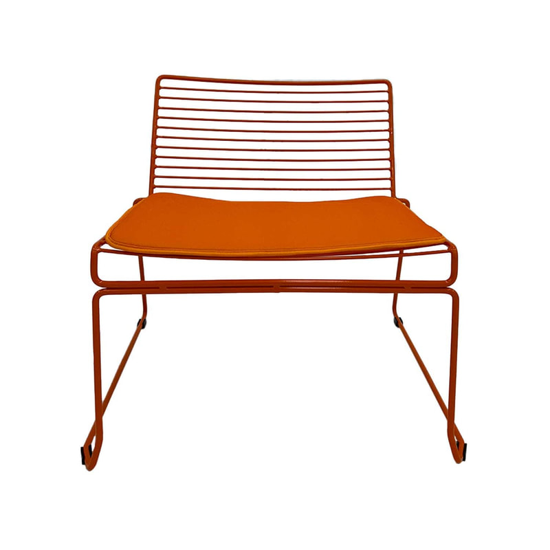 F-AC126-OR Isla accent chair with orange metal frame