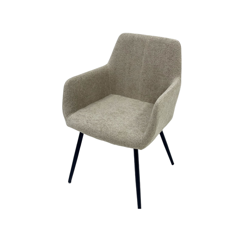F-AR103-BE Lucas armchair in beige fabric with black legs