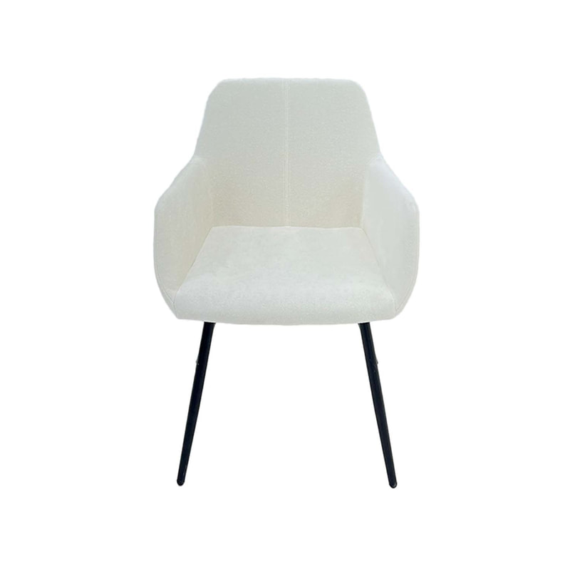 F-AR103-CR Lucas armchair in cream fabric with black legs