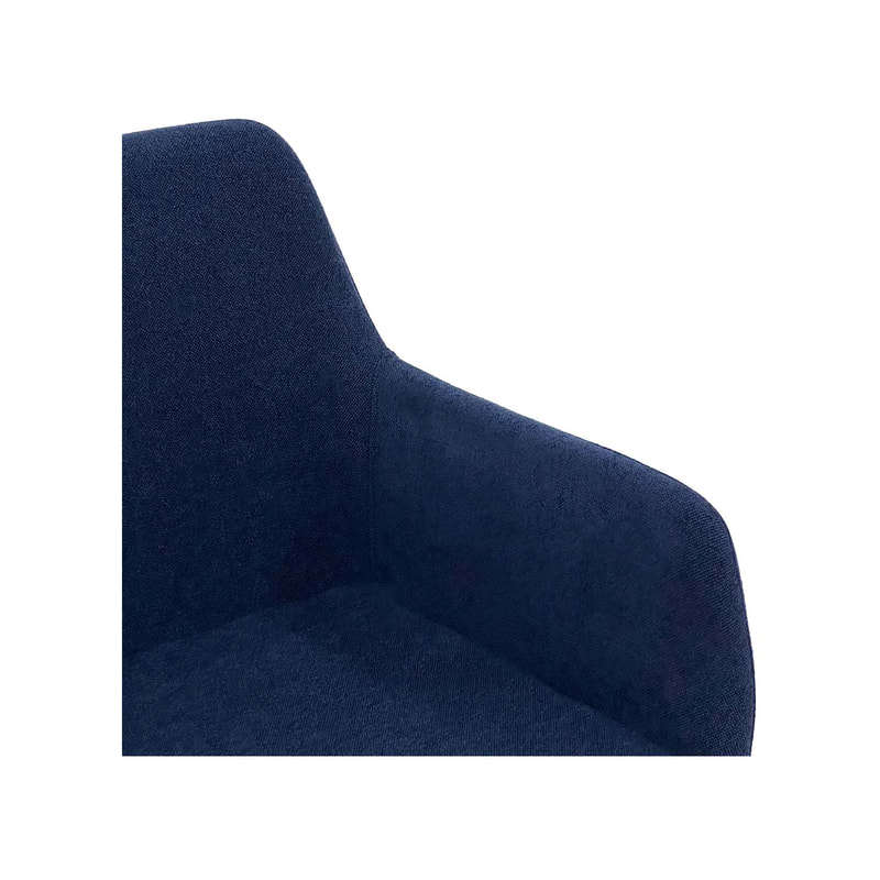 F-AR103-MB Lucas armchair in midnight blue fabric with black legs
