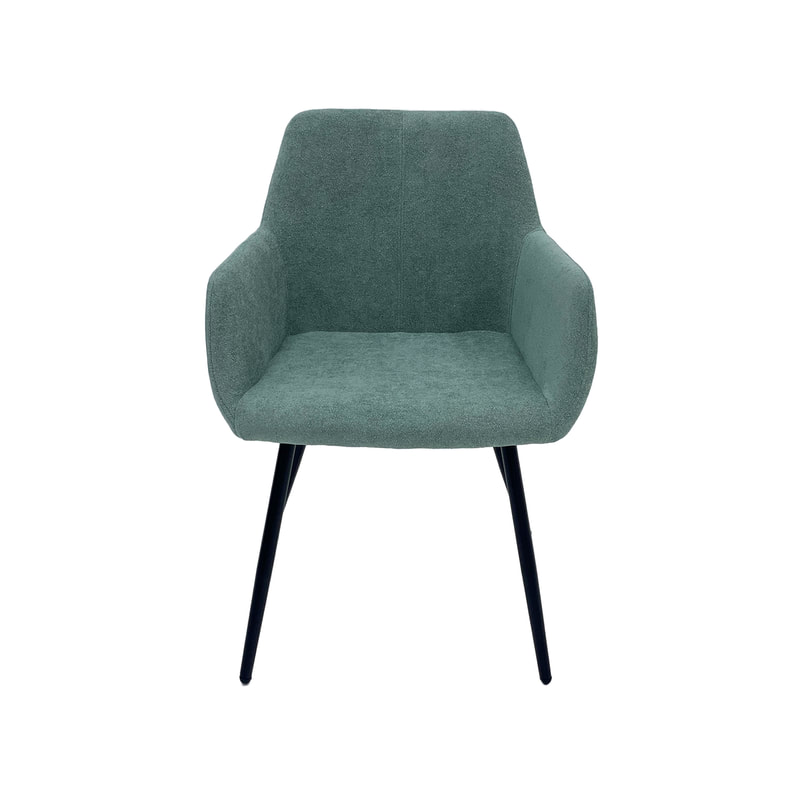 F-AR103-SG Lucas armchair in sage green fabric with black legs