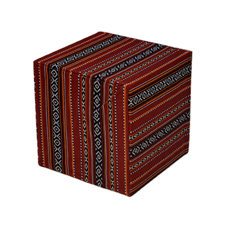 F-AS440-DR Arabic coffee table in dark red fabric