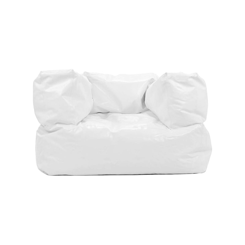 F-BB101-WH Vancouver bean bag armchair in white leatherette