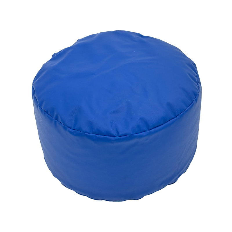 F-BB110-BU Oslo round bean bag in blue leatherette