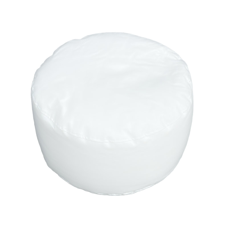 F-BB110-WH Oslo round bean bag in white leatherette