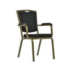 Banquet Chair - Type 1 - Black + Gold F-BC101-BG