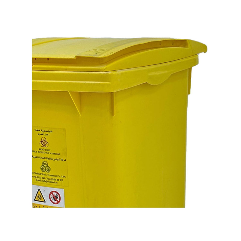 F-BI102-YL Type 2 XL garbage bin in yellow plastic with wheels