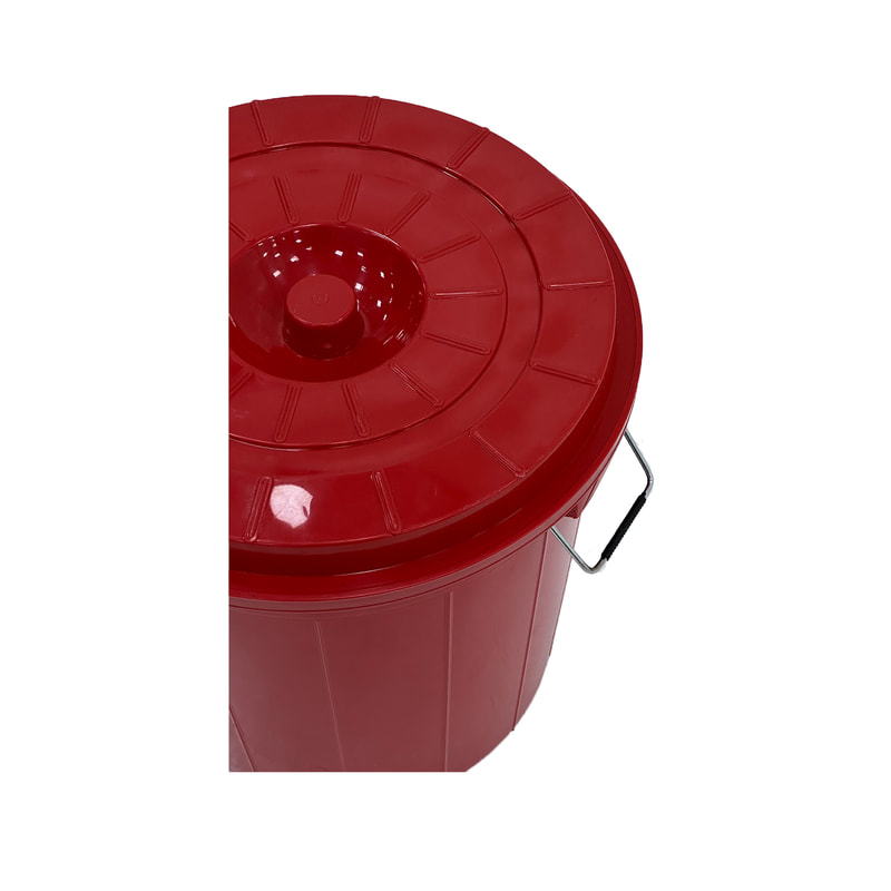 F-BI122-DR Type 2 Site bin in dark red with a separate lid