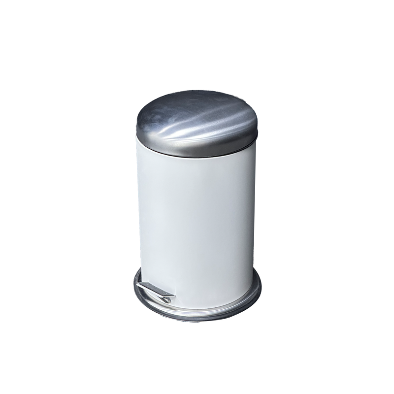 F-BI164-WH Type 4 Stainless steel bin in white with a foot pedal