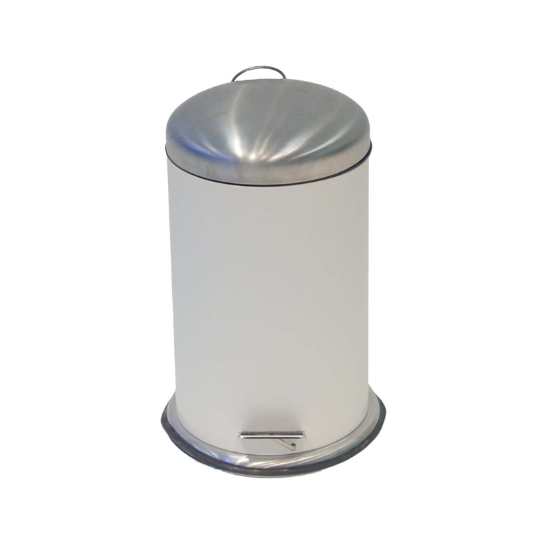 F-BI165-SI Type 5 Stainless steel bin in silver with a foot pedal