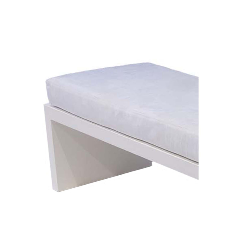 F-BN101-WH Milan bench with white seat pad and base in white paint finish