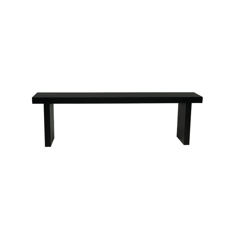 F-BN103-BL 60cm high Ray bench in black paint finish