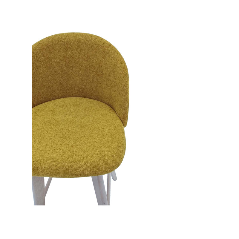 F-BS101-MY Franklin barstool in mustard yellow fabric with wooden legs