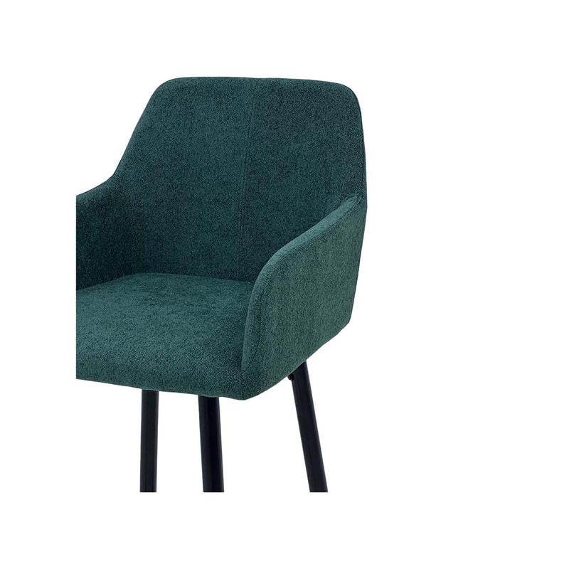 F-BS103-EG Lucas barstool in emerald green fabric with black legs