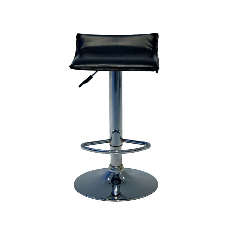 F-BS120-BL Jackson barstool in black leatherette with adjustable stainless legs & footrest