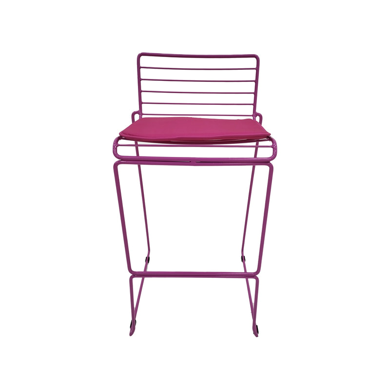 F-BS126-HP Isla barstool with hot pink metal frame