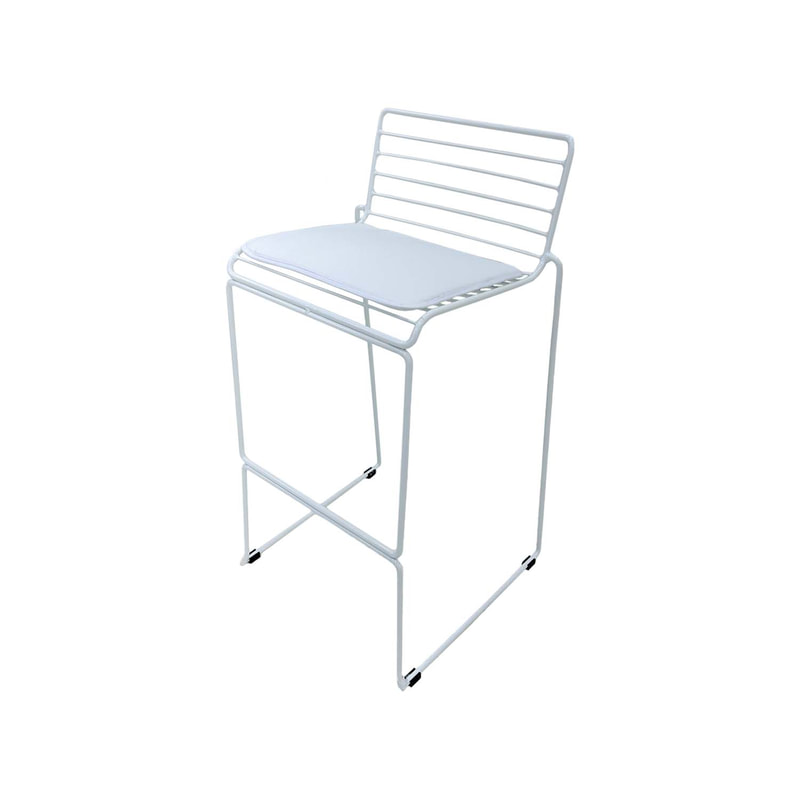 F-BS126-WH Isla barstool with white metal frame