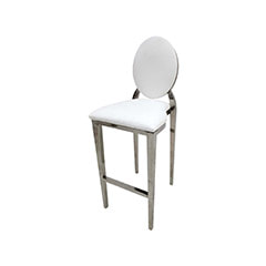   Silver Dior Barstool - White  F-BS132-WH