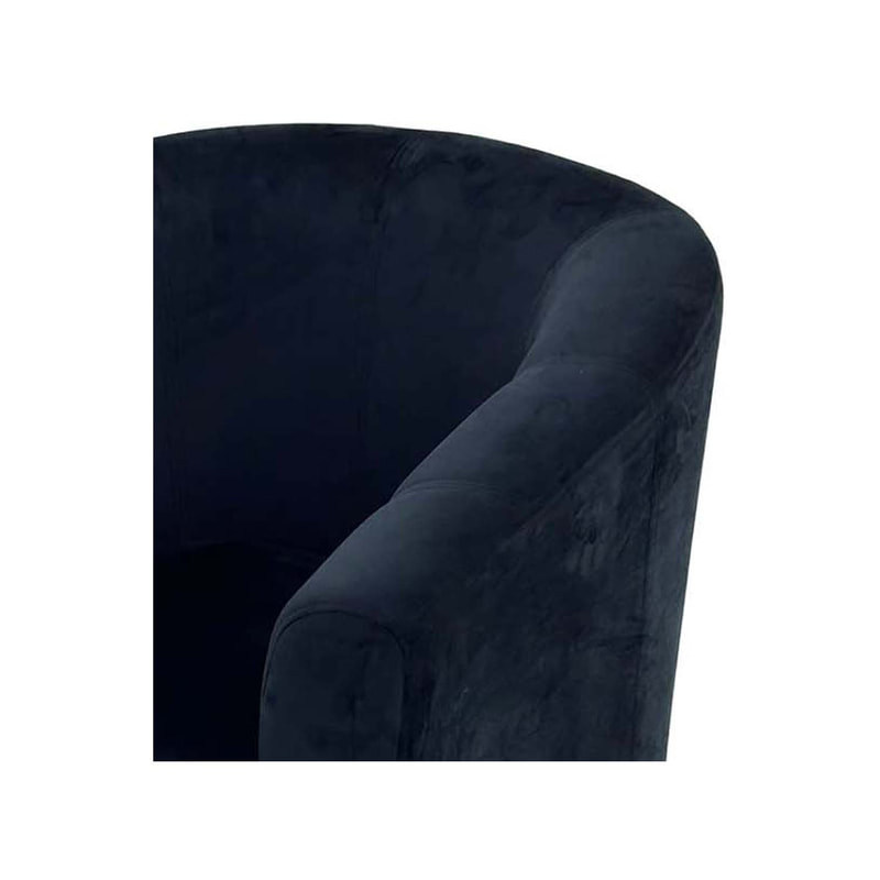 F-CC101-BL Humphrey club chair in black suede fabric with metal legs