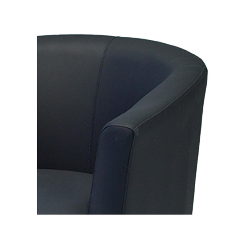 F-CC102-WH Sofia club chair in black leatherette with black wooden legs