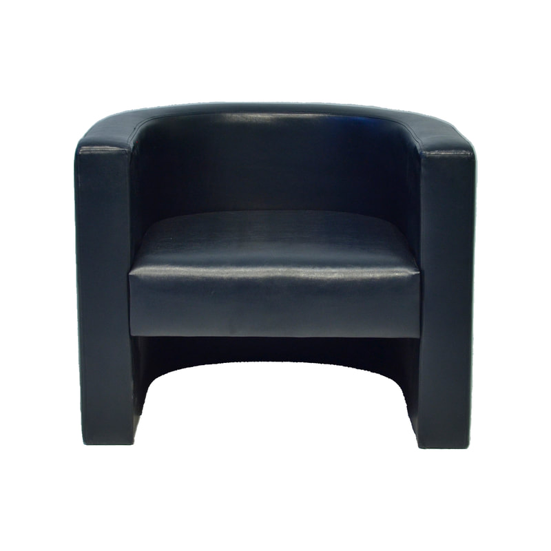 F-CC104-BL German club chair in black leatherette