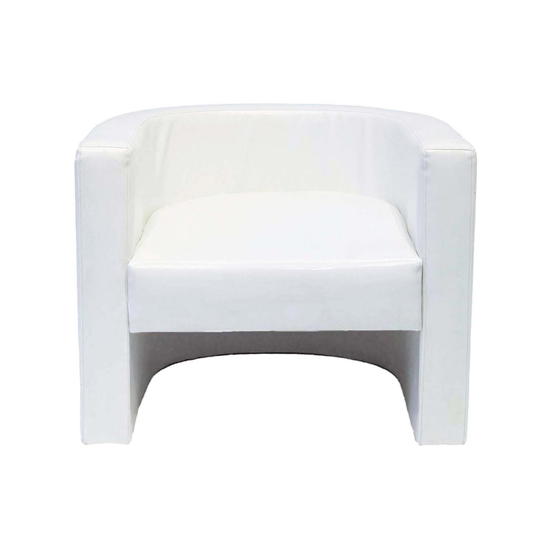 F-CC104-WH German club chair in white leatherette