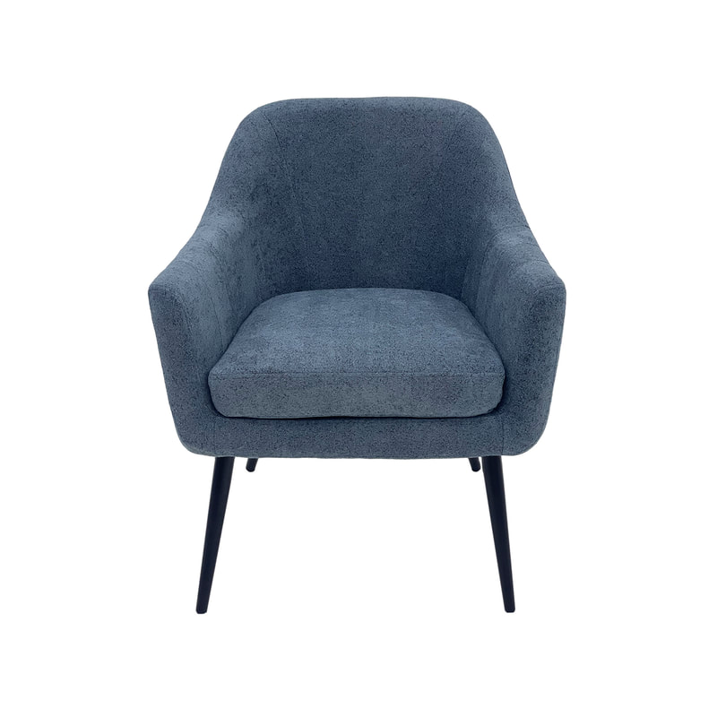 F-CC112-GY Harper club chair in grey fabric with wooden legs