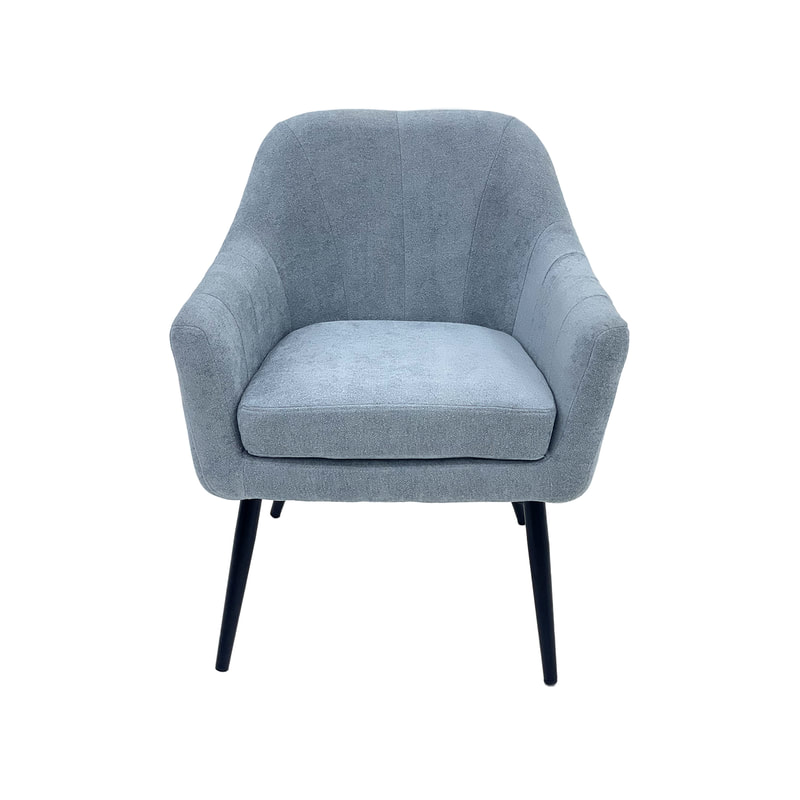 F-CC112-GY Harper club chair in grey fabric with black legs