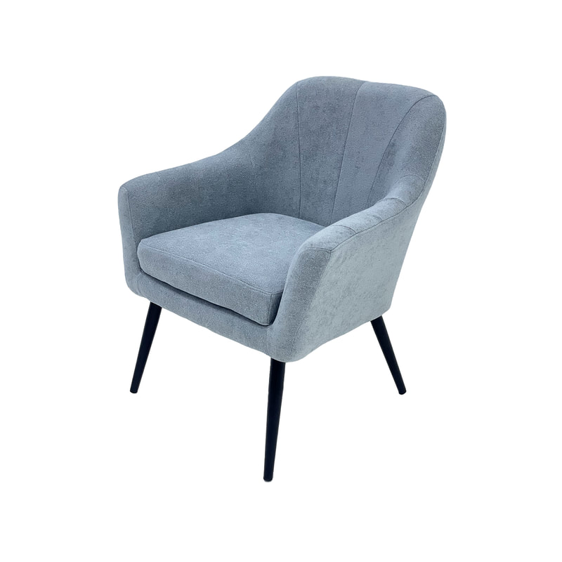 F-CC112-GY Harper club chair in grey fabric with black legs