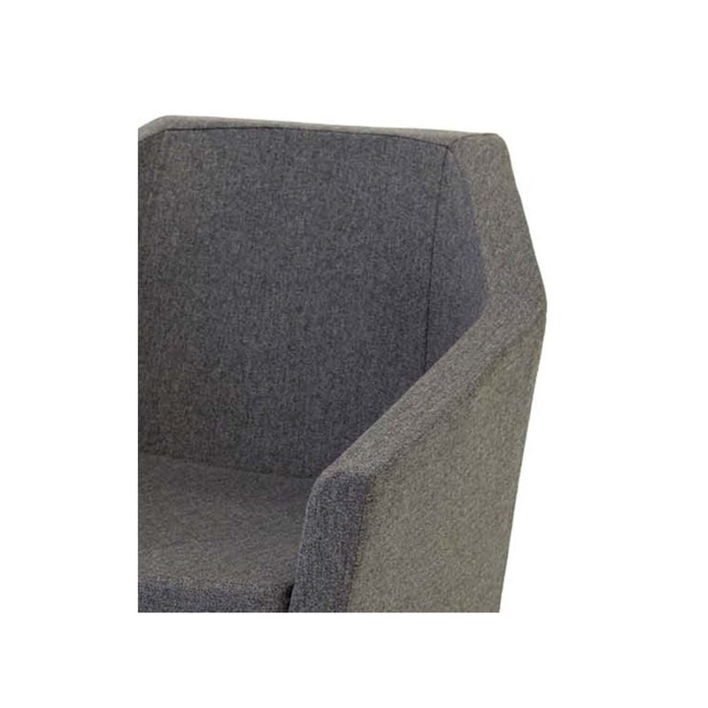 F-CC125-DG Leon club chair in dark grey fabric with metal legs