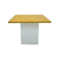 F-CF102-LW Hudson square cafe table with light wood top and white base