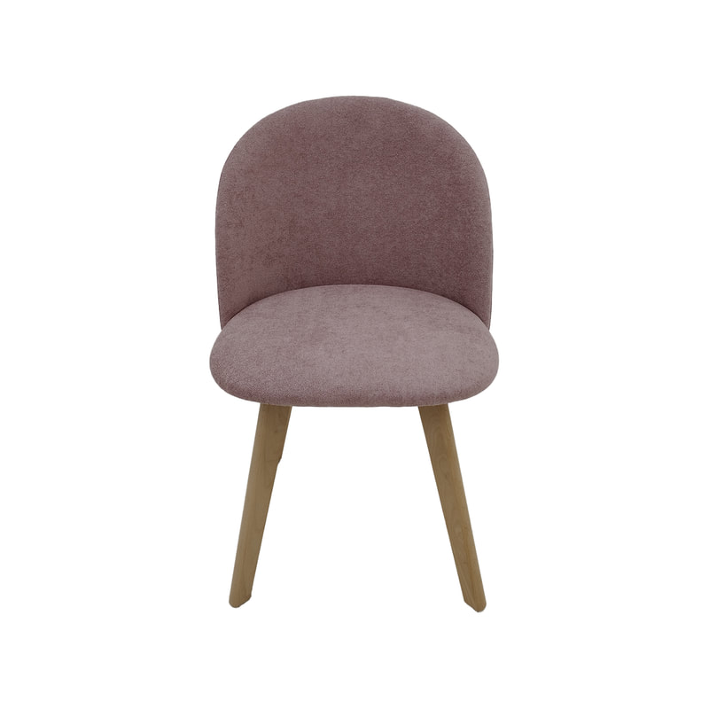 F-CH101-BP Franklin chair in blush pink fabric with wooden legs
