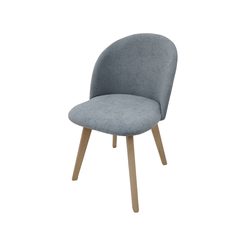F-CH101-GY Franklin chair in mid grey fabric with wooden legs