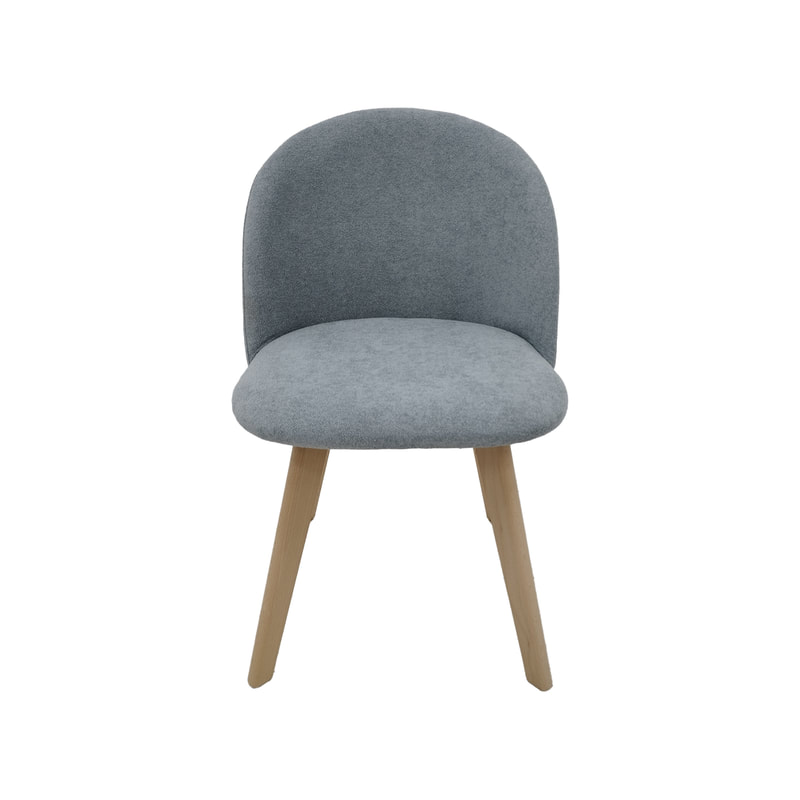 F-CH101-GY Franklin chair in mid grey fabric with wooden legs