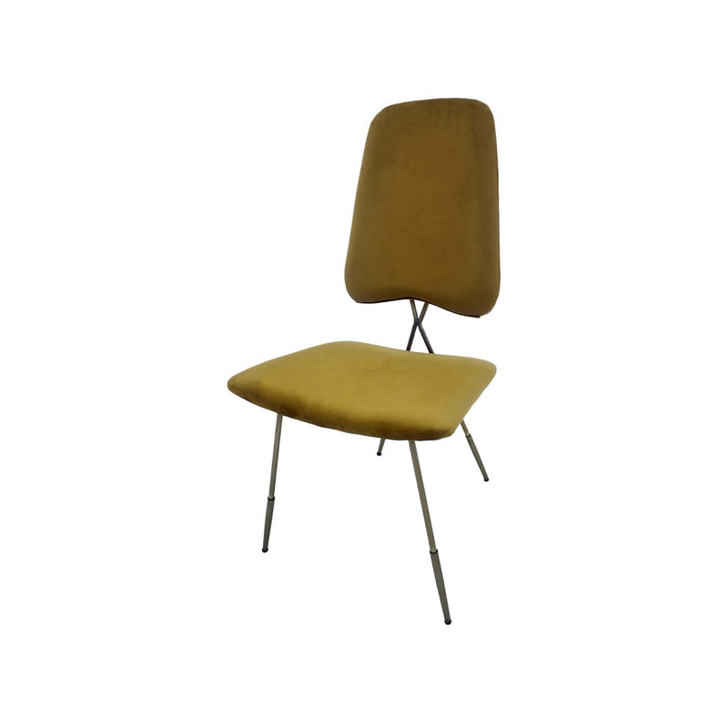 F-CH108-CG Ziggy chair in champagne gold velvet with gold plated frame