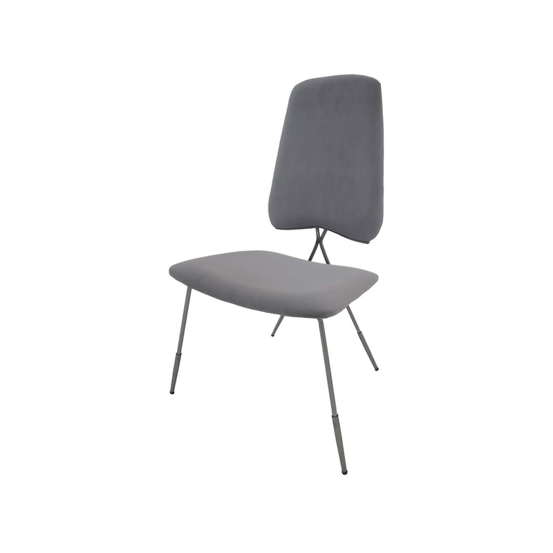 F-CH108-SI Ziggy chair in silver grey velvet with silver plated frame