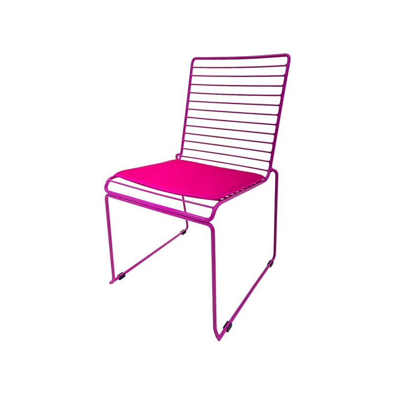 F-CH126-HP Isla chair with hot pink metal frame