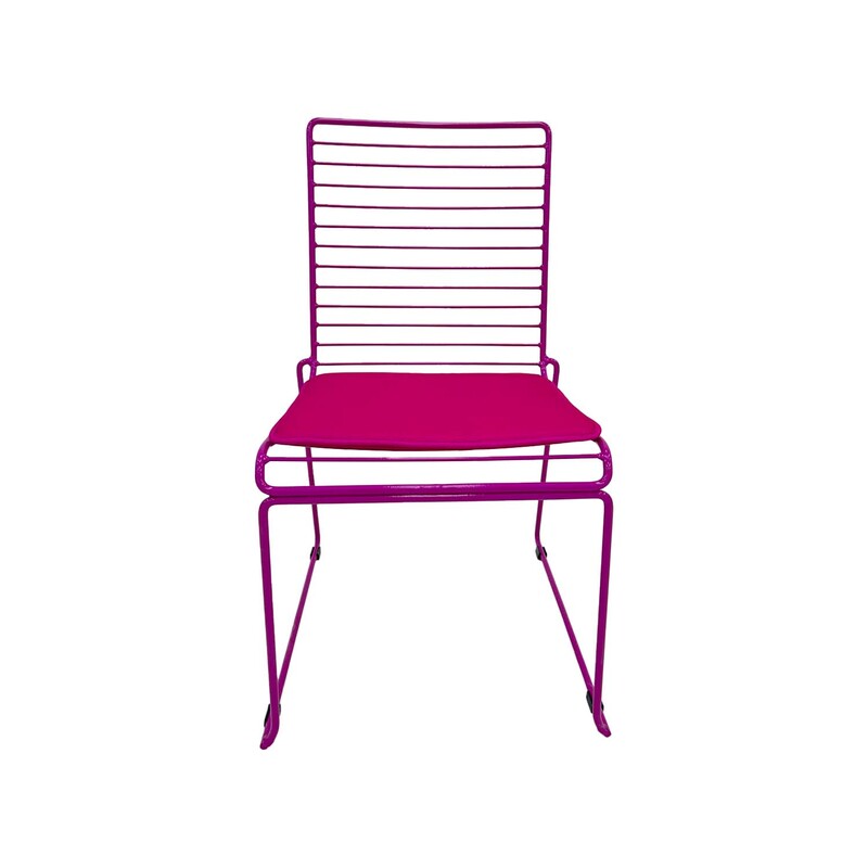 F-CH126-HP Isla chair with hot pink metal frame