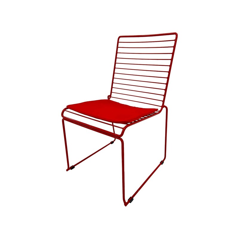 F-CH126-RE Isla chair with red metal frame