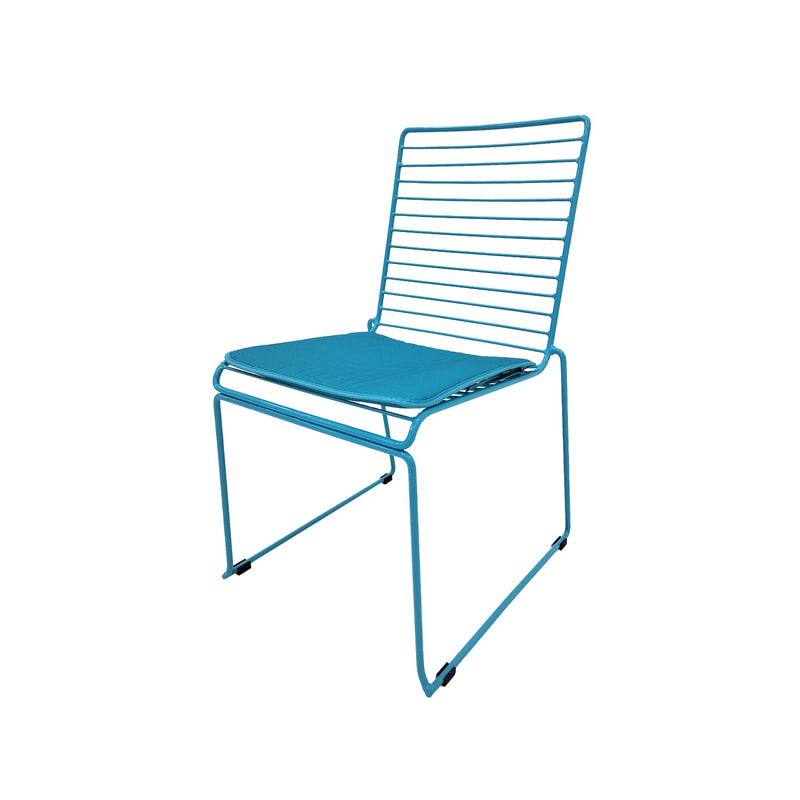 F-CH126-TQ Isla chair with turquoise metal frame