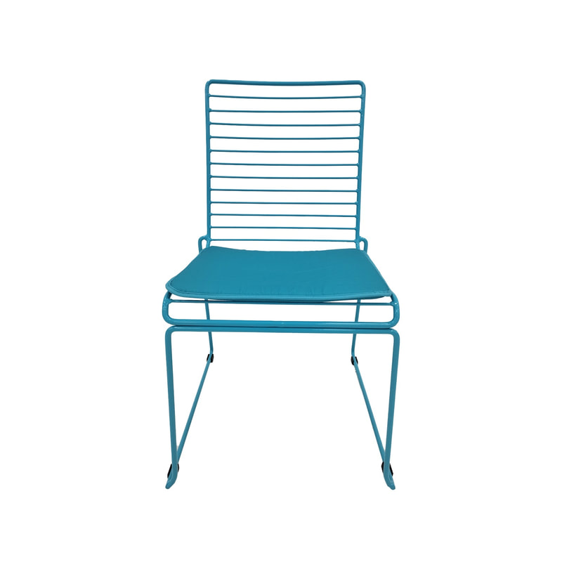 F-CH126-TQ Isla chair with turquoise metal frame