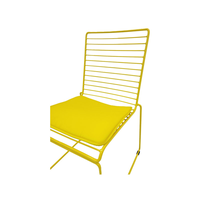 F-CH126-YL Isla chair with yellow metal frame