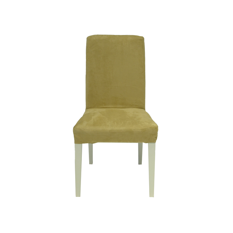 F-CH128-GD Henry chair with gold suede fitted cover