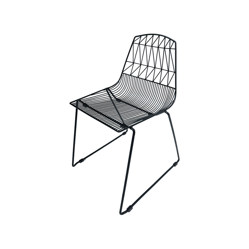 F-CH129-BL Arrow chair with black metal frame