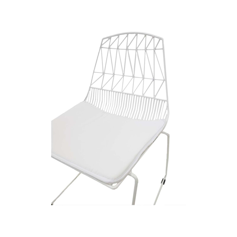 F-CH129-WH Arrow chair with white metal frame